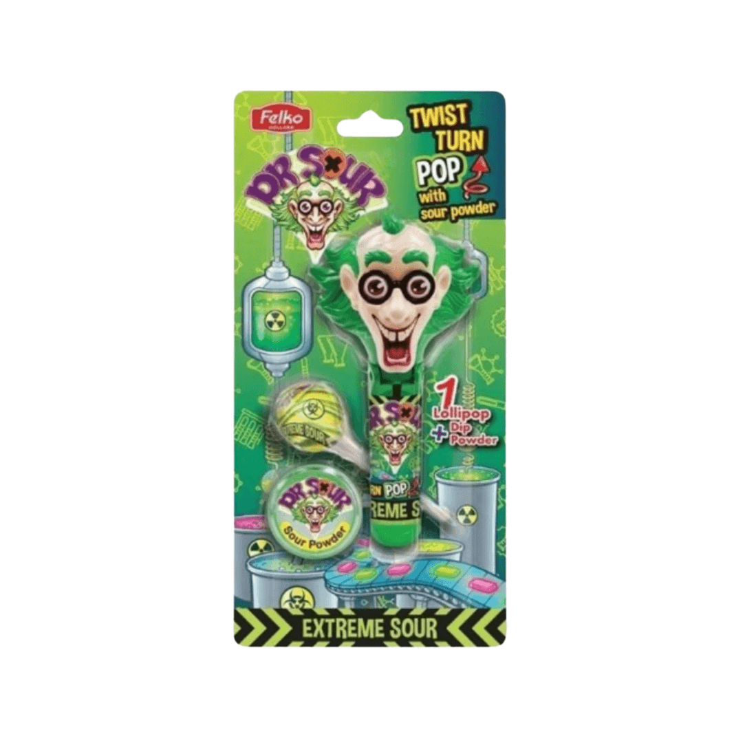 Dr Sour Twist & Turn Candy Pop Blister 17g