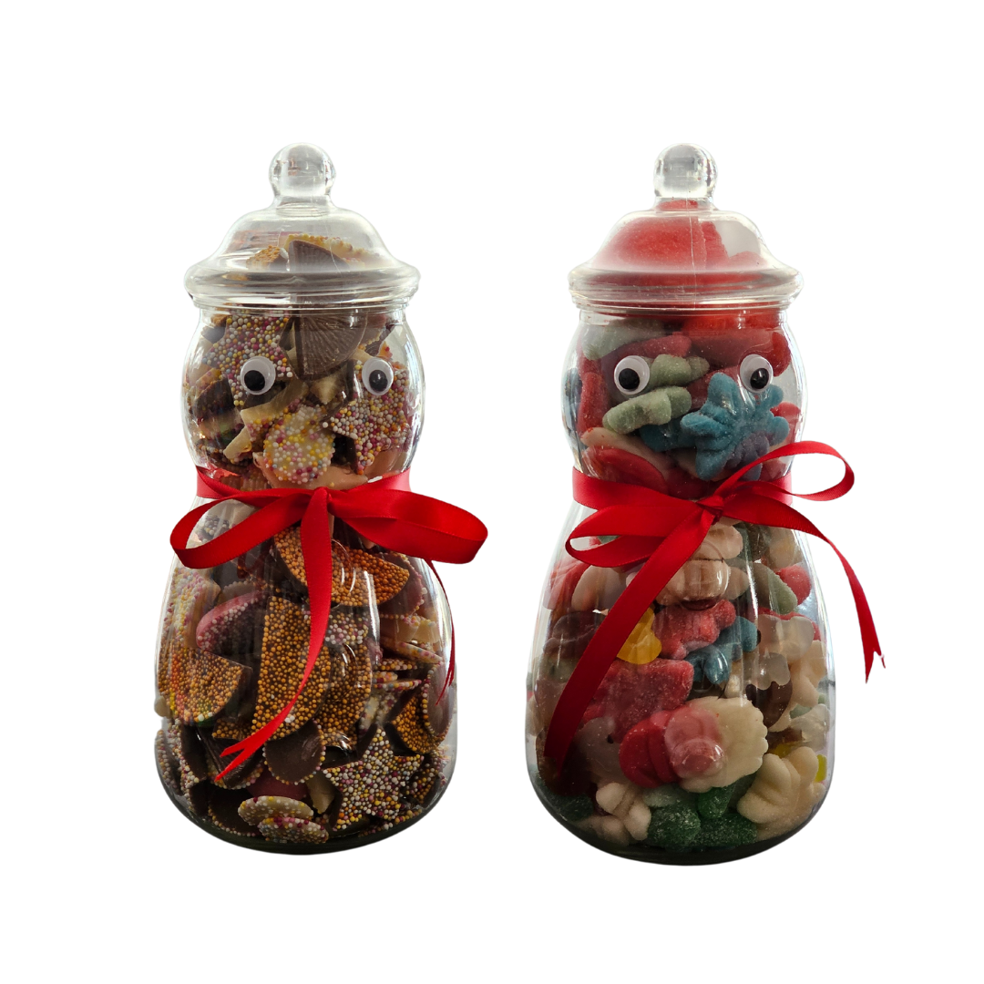 Christmas Snowman Chocolate & Pick'n'mix sweet jars (Gift Bag) Included