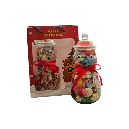 Christmas Snowman Chocolate & Pick'n'mix sweet jars (Gift Bag) Included