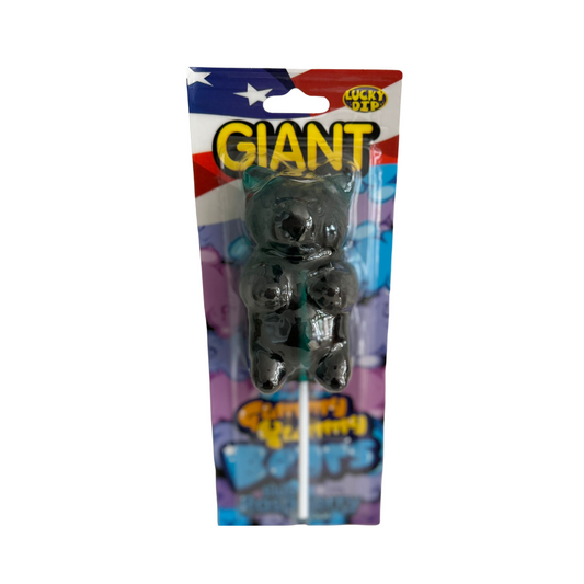 Giant Blue Raspberry Gummy Bear On Stick 227g